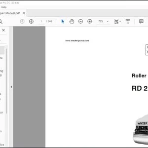 Wacker Neuson RD 27 Roller Repair Manual - PDF DOWNLOAD