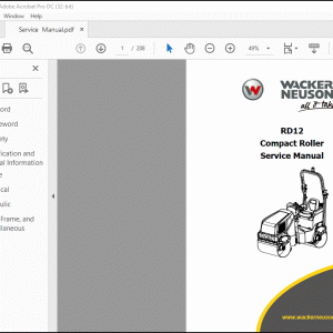 Wacker Neuson RD12 Compact Roller Service Manual - PDF DOWNLOAD