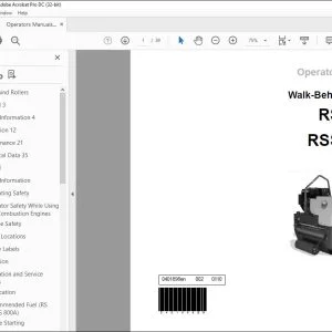 Wacker Neuson RS 800A RSS 800A Walk-Behind Rollers Operator's Manual - PDF DOWNLOAD