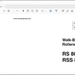 Wacker Neuson RS 800A RSS 800A Walk-Behind Rollers Repair Manual - PDF DOWNLOAD