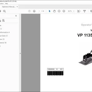 Wacker Neuson VP 1135R-AU Vibroplate Operator’s Manual - PDF DOWNLOAD