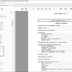 Wacker Neuson VPH70 Vibration plate Service Manual - PDF DOWNLOAD