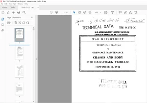 War Department Chassis & Body For Half-Track Vehicles Technical Manual 9-1710C - PDF DOWNLOAD