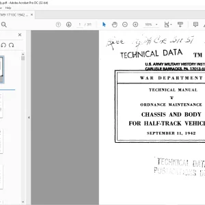 War Department Chassis & Body For Half-Track Vehicles Technical Manual 9-1710C - PDF DOWNLOAD