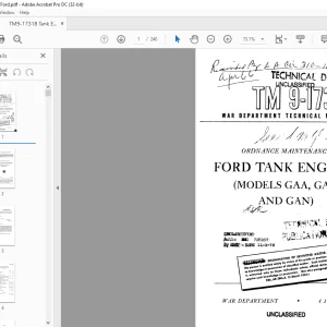 War Department Ford Tank Engines GAA GAF & GAN Technical Manual 9-1731B - PDF DOWNLOAD