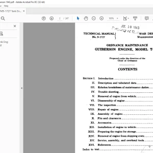 War Department GUIBERSON ENGINE MODEL T-1020 Technical Manual 9-1727 - PDF DOWNLOAD