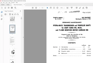 War Department HYDRA-MATIC TRANSMISSION & PROPELLER SHAFTS for LIGHT TANKS MS, M5A1, & 75-MM HOWITZER MOTOR CARRIAGE M8 Technical Manual 9-1727C - PDF DOWNLOAD