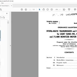 War Department HYDRA-MATIC TRANSMISSION & PROPELLER SHAFTS for LIGHT TANKS MS, M5A1, & 75-MM HOWITZER MOTOR CARRIAGE M8 Technical Manual 9-1727C - PDF DOWNLOAD