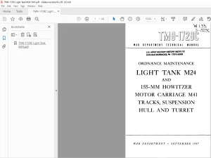 War Department LIGHT TANK M24 & 155-MM HOWITZER MOTOR CARRIAGE M41 TRACKS, SUSPENSION HULL & TURRET Technical Manual 9-1729C - PDF DOWNLOAD