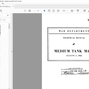 War Department Medium Tank M4A3 Technical Manual 9-759 - PDF DOWNLOAD
