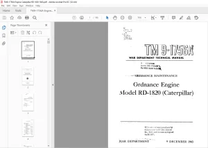War Department Ordnance Engine RD-1820 (Caterpillar) Technical Manual 9-1756A - PDF DOWNLOAD