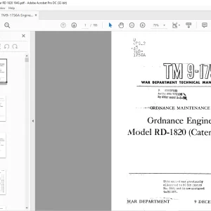 War Department Ordnance Engine RD-1820 (Caterpillar) Technical Manual 9-1756A - PDF DOWNLOAD