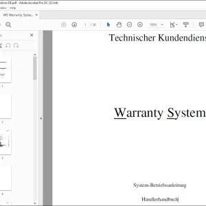 Warranty System Technischer Kundendienst System-Betriebsanleitung - PDF DOWNLOAD