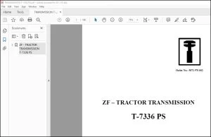 ZF Tractor Transmission T-7336 PS Repair Manual - PDF DOWNLOAD