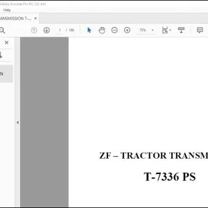 ZF Tractor Transmission T-7336 PS Repair Manual - PDF DOWNLOAD