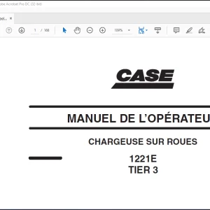 CASE 1221E TIER 3 Chargeuse sur roues MANUEL DE L’OPÉRATEUR (87729388 FC) -PDF DOWNLOAD (FRENCH)