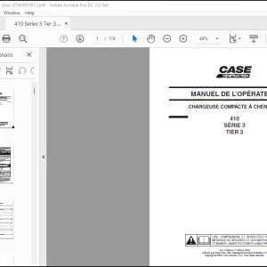 CASE CHARGEUSE COMPACTE À CHENILLES 410 SÉRIE 3 TIER 3 MANUEL DE L’OPÉRATEUR(87493855 FC) - PDF DOWNLOAD (French)