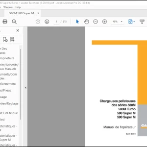 CASE Chargeuses pelleteuses des series 580M 580 MTurbo 580SuperM 590SuperM Manuel de l'operateur(6-25010) - PDF DOWNLOAD(French)