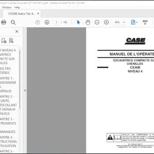 CASE EXCAVATRICE COMPACTE SUR CHENILLES CX36B NIVEAU 4 MANUEL DE L'OPÉRATEUR(87729316 FC) - PDF DOWNLOAD (French)