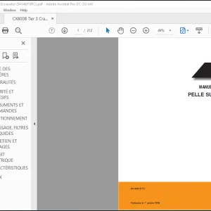 CASE PELLE SUR CHENILLES CX800B TIER 3 MANUEL DE L’OPÉRATEUR(84146918 FC) - PDF DOWNLOAD (French)