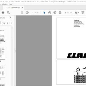 CLAAS DOMINATOR 108 SL 108 S, DOMINATOR 98 SL 98 S, DOMINATOR 88 SL  88 S, DOMINATOR 78 SL Operator's Manual  - PDF DOWNLOAD