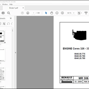 CLAAS ENGINE Ceres 326-336-346 Repair Manual - PDF DOWNLOAD