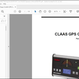 CLAAS GPS COPILOT Parallel Tracking Aid Operator's Manual - PDF DOWNLOAD