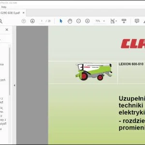 CLAAS LEXION 600-510 elektryki techniki systemu  Manual - PDF DOWNLOAD (Polish)