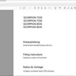 CLAAS SCORPION 7035 7030 6035 6030 installing a hydraulic JCB quickhitch Fitting Instructions Manual_EN_FR_
