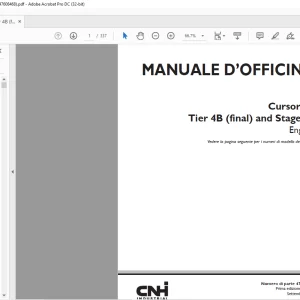 CNH Cursor 11 Tier 4B (final) and Stage IV Engine MANUALE D’OFFICINA 47608468 - PDF DOWNLOAD (Italian)