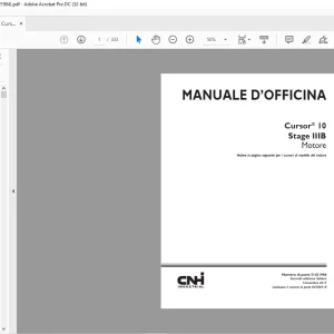 CNH Cursor® 10 Stage IIIB Motore MANUALE D’OFFICINA 51421984 - PDF DOWNLOAD (Italian)