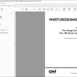 CNH Cursor® 13 Two Stage Turbocharger Tier 4B (final) and Stage IV Motor WARTUNGSHANDBUCH 47870003 - PDF DOWNLOAD (German)