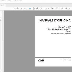 CNH Cursor® 16 SST Tier 4B (final) and Stage IV Engine MANUALE D’OFFICINA 47609718 - PDF DOWNLOAD (Italian)