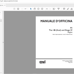 CNH F5 Tier 4B (final) and Stage IV Engine MANUALE D’OFFICINA 47730927 - PDF DOWNLOAD (Italian)