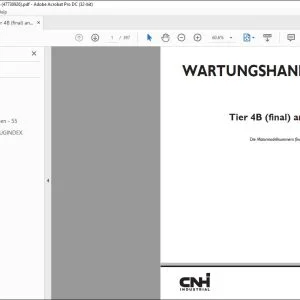 CNH F5 Tier 4B (final) and Stage IV Motor WARTUNGSHANDBUCH 47730926 - PDF DOWNLOAD (German)