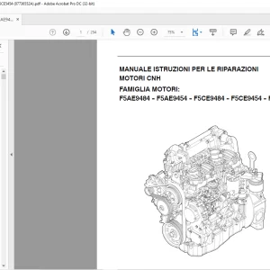 CNH F5AE9484 F5AE9454 F5CE9484 F5CE9454 F5CE5454 MANUALE ISTRUZIONI PER LE RIPARAZIONI 87736552A - PDF DOWNLOAD (Italian)
