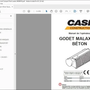 CNH GODET MALAXEUR BÉTON Manuel de l’opérateur 48080918 - PDF DOWNLOAD (French)
