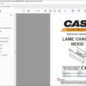 CNH LAME CHASSE NEIGE Manuel de l’opérateur 48080909 - PDF DOWNLOAD (French)