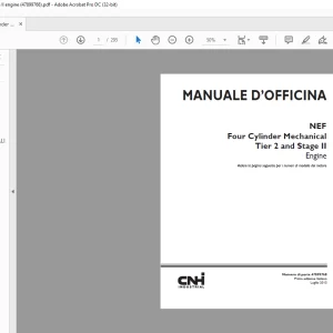 CNH NEF Four Cylinder Mechanical Tier 2 and Stage II Engine MANUALE D’OFFICINA 47899768 - PPDF DOWNLOAD (Italian)