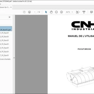 CNH PICKUP BROOM MANUEL DE L’UTILISATEUR 51552844 - PDF DOWNLOAD (French)