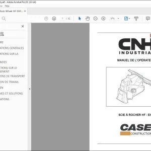 CNH SCIE À ROCHER HF EHF MANUEL DE L'OPÉRATEUR 51567596 - PDF DOWNLOAD (French)