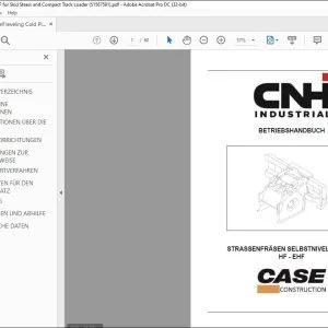 CNH STRASSENFRÄSEN SELBSTNIVELLIEREND HF EHF BETRIEBSHANDBUCH - PDF DOWNLOAD (German)
