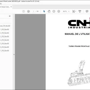 CNH TURBO FRAISE FRONTALE TF MANUEL DE L’UTILISATEUR 48018052 - PDF DOWNLOAD (French)