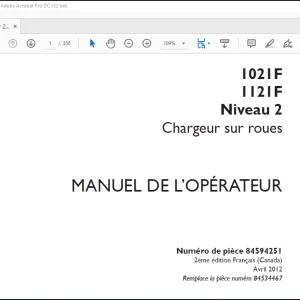 Case 1021F 1121F Niveau 2 Chargeuse sur roues MANUEL DE L’OPÉRATEUR 84594251-PDF DOWNLOAD (FRENCH)
