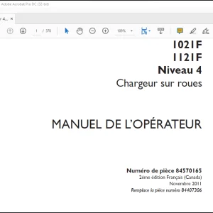 Case 1021F 1121F Niveau 4 Chargeur sur roues Manuel de l'operateur 84570165 - PDF DOWNLOAD(French)