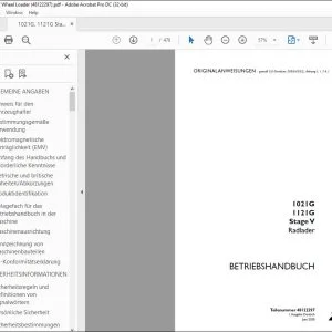 Case 1021G 1121G Stage V Radlader BETRIEBSHANDBUCH 48122297 - PDF DOWNLOAD (German)
