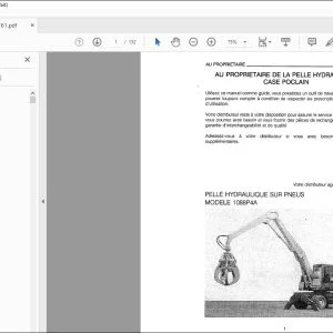Case 1088P4A Pelle Hydraulique Sur Pneus Manuel de l’opérateur - PDF DOWNLOAD (French)