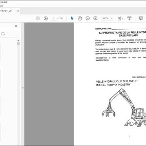 Case 1088P4A Pelle Hydraulique Sur Pneus Manuel de l’opérateur PDD0210 - PDF DOWNLOAD (French)