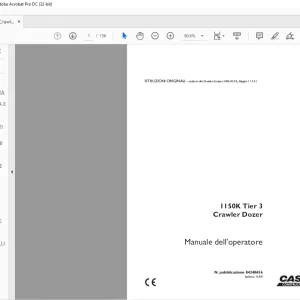 Case 1150K Tier 3 Crawler Dozer Manuale dell'operatore 84348656 - PDF DOWNLOAD (Itlalian)