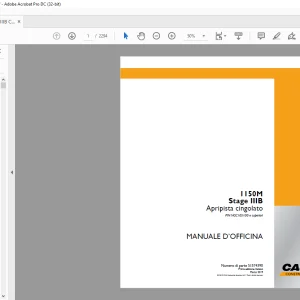 Case 1150M Stage IIIB Apripista cingolato MANUALE D’OFFICINA 51574390 - PDF DOWNLOAD (Itlalian)
